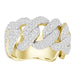 MEN'S BAND 3 CT ROUND DIAMOND 10K YELLOW GOLD