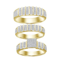 Thumbnail for LADIES TRIO RING SET 1/2 CT ROUND DIAMOND 10K YELLOW GOLD