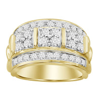 Thumbnail for MEN'S RING 1 CT ROUND DIAMOND 10K YELLOW GOLD