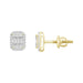 LADIES EARRING 1/4 CT ROUND/BAGUETTE  DIAMOND 10K YELLOW GOLD