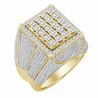 Thumbnail for MEN'S RING 3 1/2 CT ROUND/BAGUETTE DIAMOND 14K YELLOW GOLD