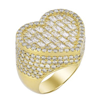 Thumbnail for MEN'S RING 6 1/2 CT ROUND/EMERALD DIAMOND 10K YELLOW GOLD