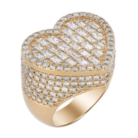 Thumbnail for MEN'S RING 6 1/2 CT ROUND/EMERALD DIAMOND 10K ROSE GOLD
