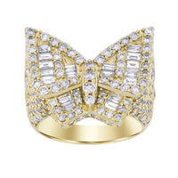 Thumbnail for MEN'S RING 5 1/10 CT ROUND/BAGUETTE DIAMOND 10K YELLOW GOLD