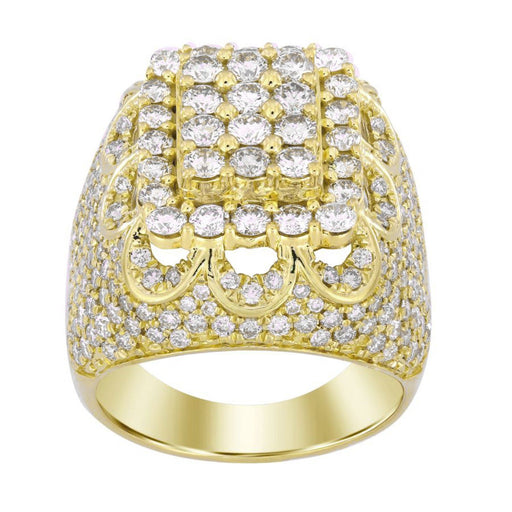 MEN'S RING 5 5/8 CT ROUND DIAMOND 14K YELLOW GOLD