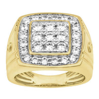 Thumbnail for MEN'S RING 3 CT ROUND DIAMOND 14K YELLOW GOLD