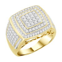 Thumbnail for MEN'S RING 2 CT ROUND DIAMOND 14K YELLOW GOLD