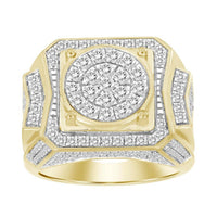 Thumbnail for MEN'S RING 2 CT ROUND DIAMOND 14K YELLOW GOLD