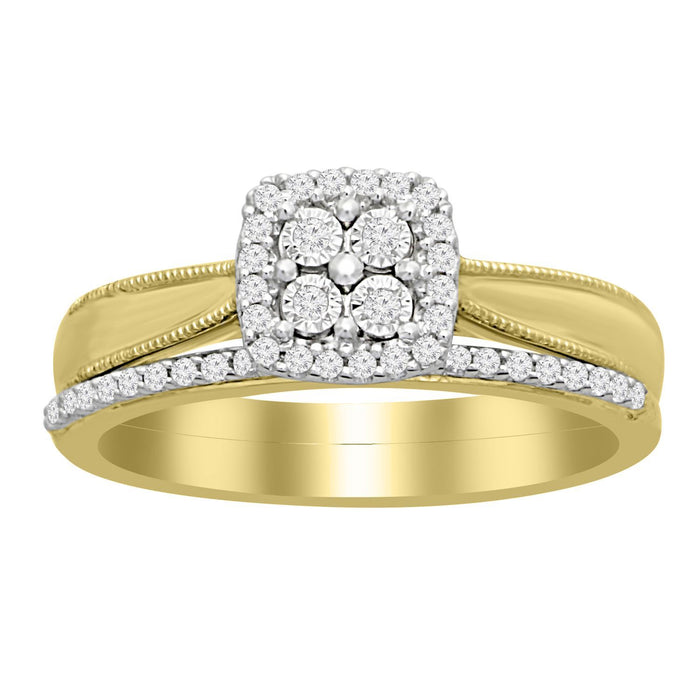 LADIES RING 1/5 CT ROUND DIAMOND 10K YELLOW GOLD