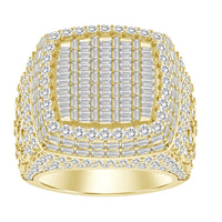 Thumbnail for MEN'S RING 6 CT ROUND/BAGUETTE DIAMOND 10K YELLOW GOLD