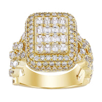 Thumbnail for MEN'S RING 4 7/8 CT ROUND/EMERALD DIAMOND 14K YELLOW GOLD