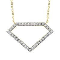 Thumbnail for LADIES NECKLACE WITH CHAIN 1/5 CT ROUND DIAMOND 10K YELLOW GOLD