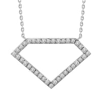 Thumbnail for LADIES NECKLACE WITH CHAIN 1/5 CT ROUND DIAMOND 10K WHITE GOLD