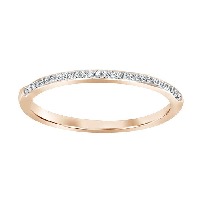 LADIES RING 1/15 CT ROUND DIAMOND 10K ROSE GOLD