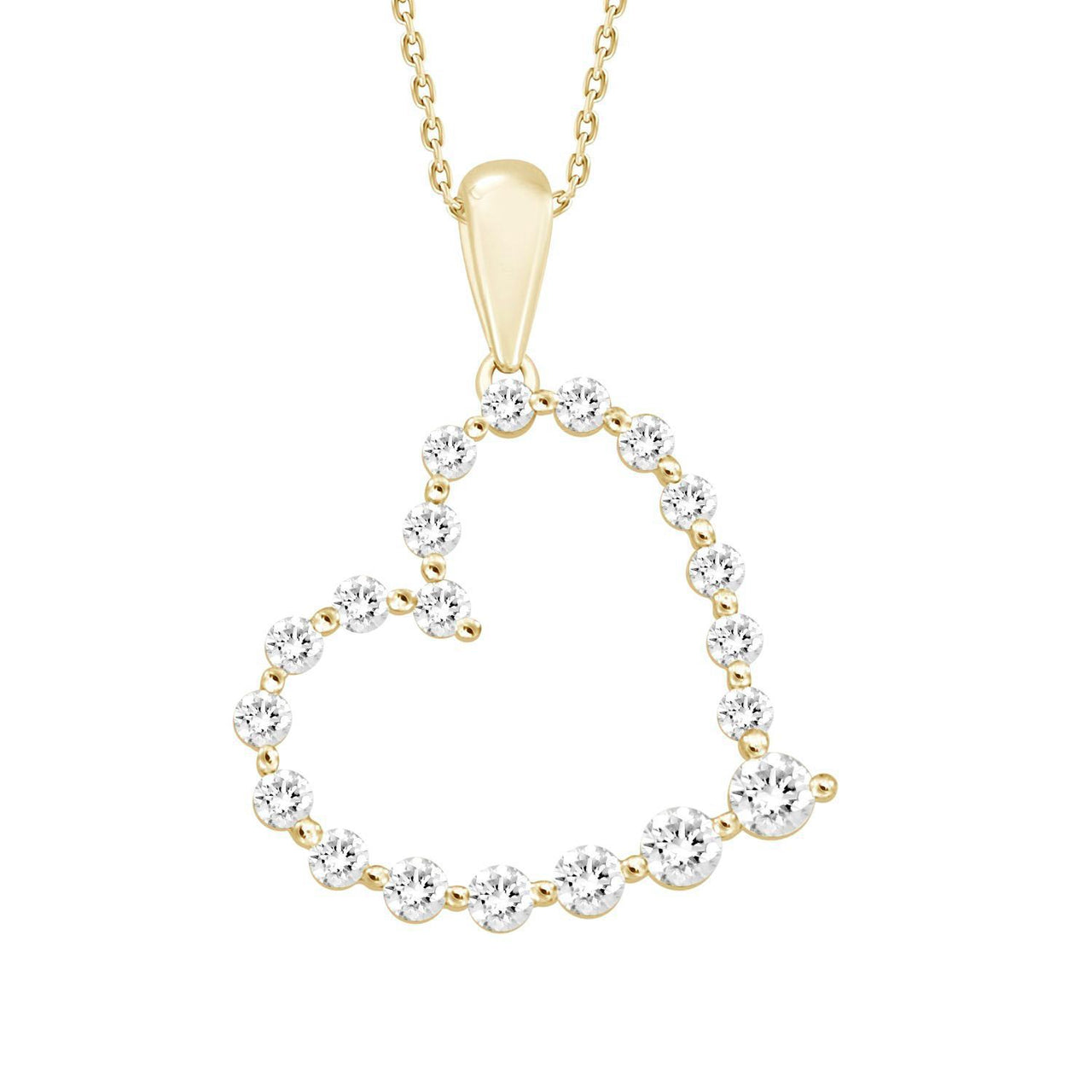 LADIES PENDANT 1/2 CT ROUND DIAMOND 10K YELLOW GOLD