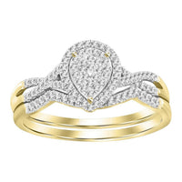 Thumbnail for LADIES BRIDAL RING SET 1/4 CT ROUND DIAMOND 10K YELLOW GOLD