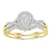 LADIES BRIDAL RING SET 1/4 CT ROUND DIAMOND 10K YELLOW GOLD