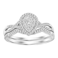Thumbnail for LADIES BRIDAL RING SET 1/4 CT ROUND DIAMOND 10K WHITE GOLD