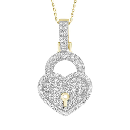 LADIES PENDANT 1/6 CT ROUND DIAMOND 14K YELLOW GOLD