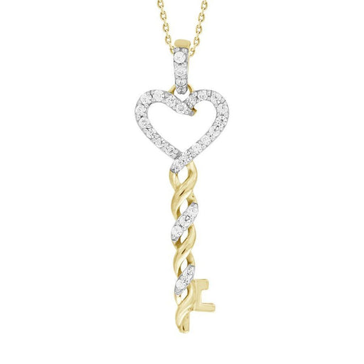 LADIES PENDANT 1/5 CT ROUND DIAMOND 10K YELLOW GOLD