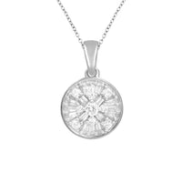Thumbnail for LADIES PENDANT 1/3 CT ROUND/BAGUETTE DIAMOND 10K WHITE GOLD