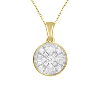 Thumbnail for LADIES PENDANT 1/3 CT ROUND/BAGUETTE DIAMOND 10K YELLOW GOLD