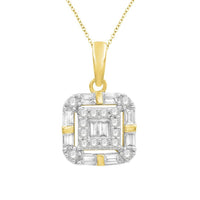 Thumbnail for LADIES PENDANT 1/2 CT ROUND/BAGUETTE DIAMOND 10K YELLOW GOLD