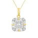 LADIES PENDANT 1/2 CT ROUND/BAGUETTE DIAMOND 10K YELLOW GOLD