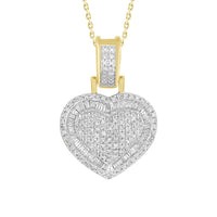 Thumbnail for LADIES PENDANT 1/2 CT ROUND/BAGUETTE DIAMOND 10K YELLOW GOLD