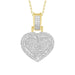 LADIES PENDANT 1/2 CT ROUND/BAGUETTE DIAMOND 10K YELLOW GOLD