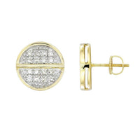 Thumbnail for UNISEX EARRINGS 1/10 CT ROUND DIAMOND 10K YELLOW GOLD