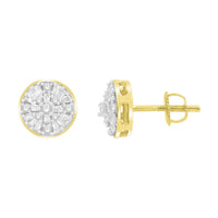 Thumbnail for UNISEX EARRINGS 3/8 CT ROUND/BAGUETTE  DIAMOND 10K YELLOW GOLD