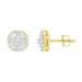 UNISEX EARRINGS 3/8 CT ROUND/BAGUETTE  DIAMOND 10K YELLOW GOLD