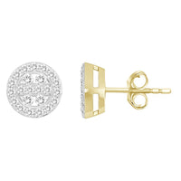 Thumbnail for UNISEX EARRINGS 1/2 CT ROUND  DIAMOND 10K YELLOW GOLD