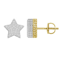 Thumbnail for UNISEX EARRINGS 1/6 CT ROUND DIAMOND 10K YELLOW GOLD