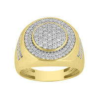 Thumbnail for MEN'S RING 1 CT ROUND DIAMOND 10K YELLOW GOLD