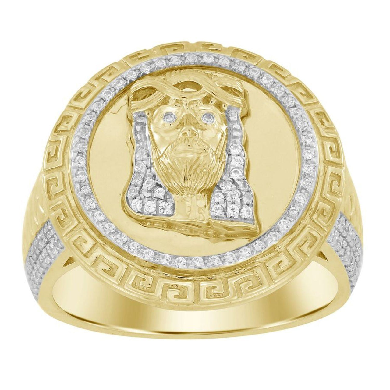 MEN'S RING 1/2 CT ROUND DIAMOND 10K YELLOW GOLD