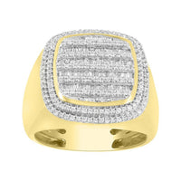 Thumbnail for MEN'S RING 1 CT ROUND/BAGUETTE DIAMOND 14K YELLOW GOLD