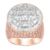 Thumbnail for MEN'S RING 5 CT ROUND/BAGUETTE DIAMOND 10K ROSE/WHITE GOLD