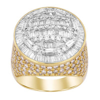 Thumbnail for MEN'S RING 5 CT ROUND/BAGUETTE DIAMOND 10K YELLOW/WHITE GOLD