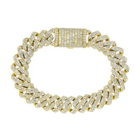 Thumbnail for MEN'S BRACELET 7 CT BAGUETTE DIAMOND 10K YELLOW GOLD