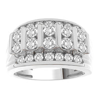 Thumbnail for MEN'S BAND 3 CT ROUND DIAMOND 14K WHITE GOLD