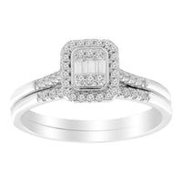 Thumbnail for LADIES BRIDAL RING SET 1/4 CT ROUND/BAUGUTTE DIAMOND 10K WHITE GOLD