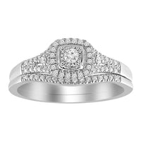 Thumbnail for LADIES BRIDAL RING SET 1/4 CT ROUND DIAMOND 10K WHITE GOLD