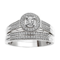 Thumbnail for LADIES BRIDAL RING 1/3 CT ROUND DIAMOND 10K WHITE GOLD