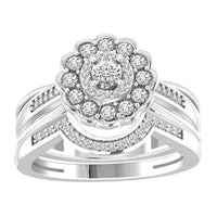 Thumbnail for LADIES BRIDAL RING SET 1/3 CT ROUND DIAMOND 10K WHITE GOLD