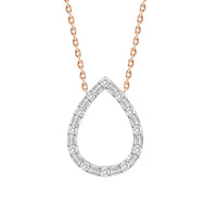 Thumbnail for LADIES NECKLACE 1/5 CT ROUND/BAGUETTE DIAMOND 10K ROSE GOLD
