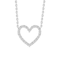 Thumbnail for LADIES NECKLACE 1/5 CT ROUND/BAGUETTE DIAMOND 10K WHITE GOLD
