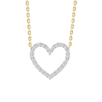 Thumbnail for LADIES NECKLACE 1/5 CT ROUND/BAGUETTE DIAMOND 10K YELLOW GOLD