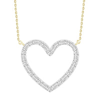 Thumbnail for LADIES NECKLACE 1/10 CT ROUND/BAGUETTE DIAMOND 10K YELLOW GOLD